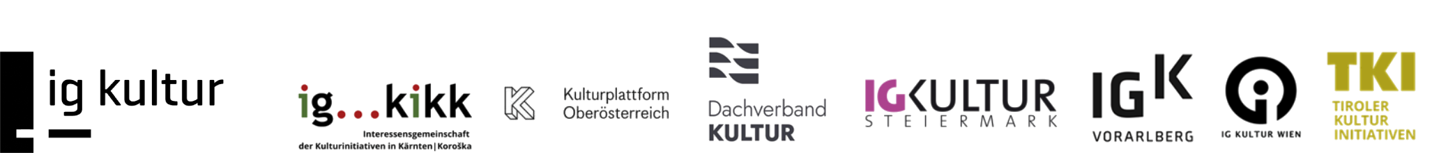 Logos der Interessenvertretungen der freien Kulturarbeit